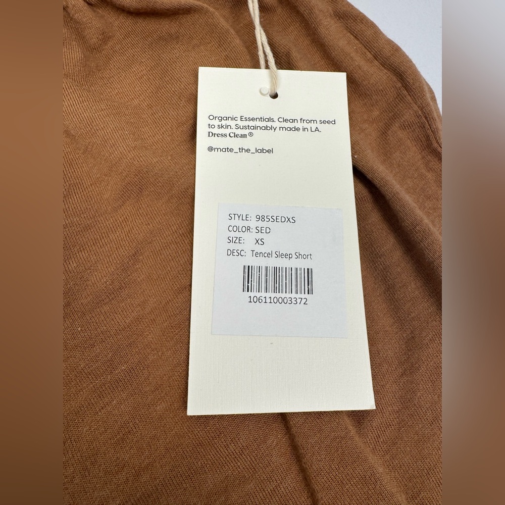 NWT - MATE the Label Tencel Sleep Shorts in Sedona Brown XS - Picture 4 of 8